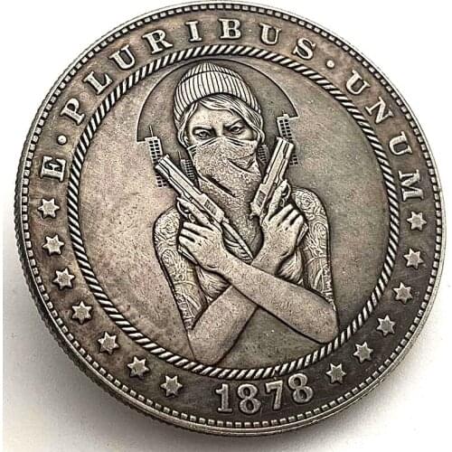 1878 American Vagrant Coin Sniper Commemorative Coin Little Lolita Collectible Coin Gift Lucky Challenge Coin