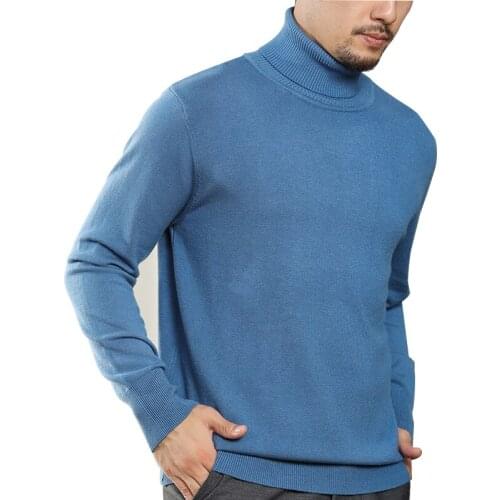 2019 Turtleneck Cashmere Sweater Men Long Sleeve Knitted Pullovers Autumn Winter Bottoming Tops Casual Sweaters And Pullovers