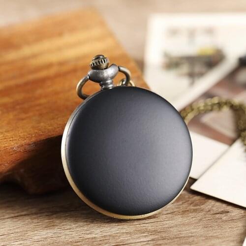 2020 Unique Vintage Simple Cute Black Smooth Quartz Pocket Watch Women Men Pendant Necklace Lady Gifts Steampunk Pocket Watches