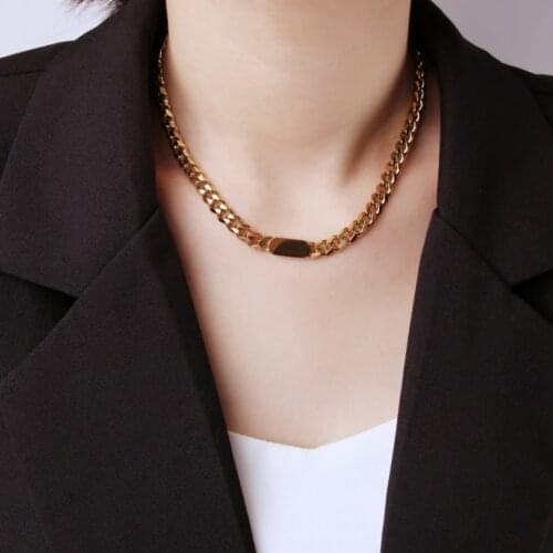 316L Stainless Steel Hip Hop Hyperbole Charms Thick Chain Choker Pendant Necklace For Women Fashion Trend Fine Jewelry Gift N425