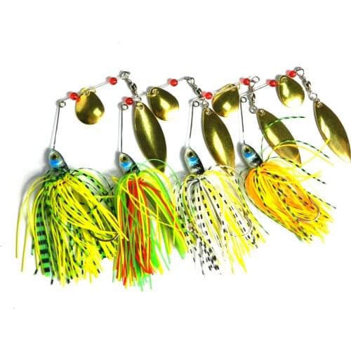 4 pcs Buzzbait Spinner Bait Hard metal fishing bass lure Spoon beard paillette Spinnerbait Artificiais lures 17.4g (SB007)