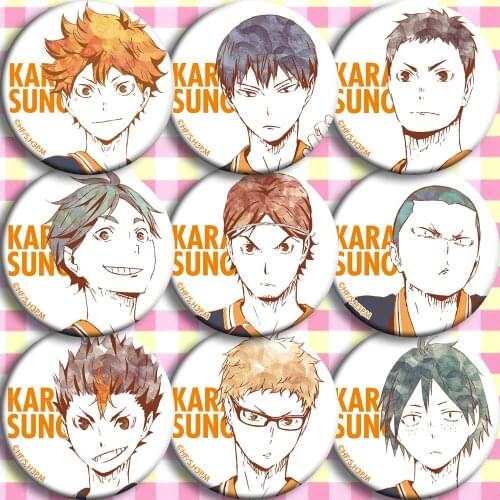 58mm animation Haikyu Nekoma High School Volleyball Kozume Kenma Kiyoko bages brooch