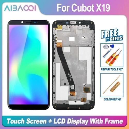 AiBaoQi Brand New Touch Screen+LCD Display+Frame Assembly Replacement For Cubot X19 Phone