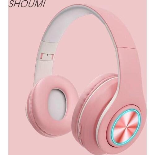 Wireless Headphones 9D Hifi Stereo Macaron Headphone with Mic TF Card Mp3 Player Wireless Bluetooth 5.0 Earphones 039 for Xiaomi