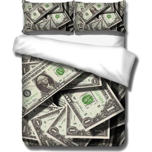 Paper Money Dollar 3D Print Comforter Bedding Set Beauty Duvet Covers Pillowcase Luxury Queen King Size Adults Gift Hot Sale