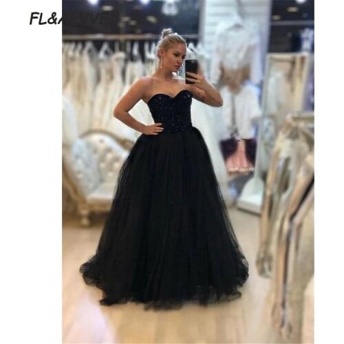 Black Ball Gown Evening Dress 2019 Blackless Formal Evening Dresses Sleeveless Party Gowns Vestidos De Fiesta Abiye