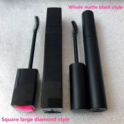 DIY High-end Round/Square Matte Black Mascara Tube Silica Gel Head Eyelash Cream Container Empty Refillable cosmetics container