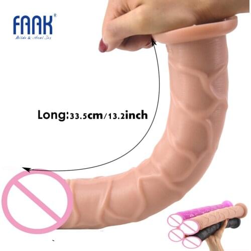 FAAK 13.2 Long Dildo with Suction Cup Ribbed Skin Color Sex Toys for Women Sex Products Adult SM Game Fake Penis Cock Sex Shop