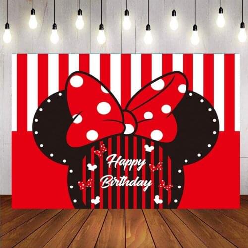 Photography Backdrop Mouse Girls Birthday Party Baby Shower Customize Background Photo Studio Prop