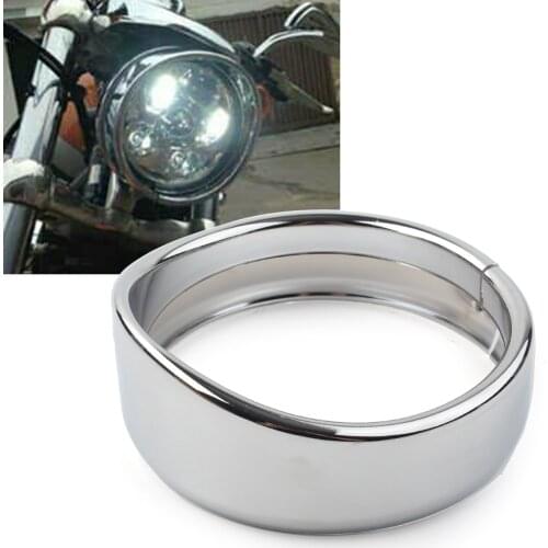 5.75" Chrome Motorcycle Headlight Decorate Trim Ring Visor For Harley Dyna Street Bob FXDB 1994-2020 XL883 XL1200 FXLR FXSTB