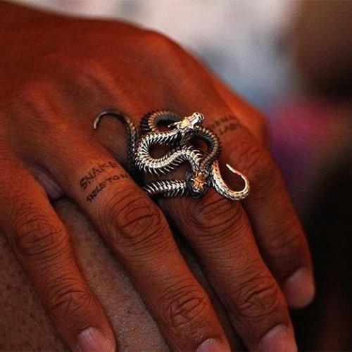 Vintage Medieval Snake Men and Women Matching Rings Supernatural Personalized Gift Crossfit Party Dance Trend Accessories