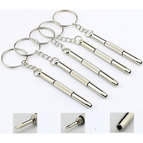 5-in-1 Mini Precision Repair Screwdriver Multifunctional Portable Optical/Eyeglasses/Sunglasses/Jewelry/Watches with Key Chain