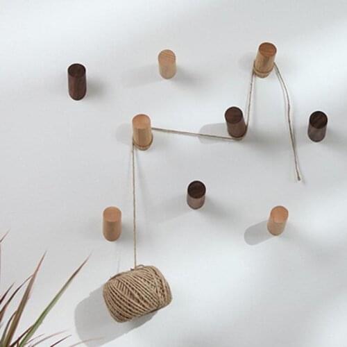 Natural Wood Wall Hook Wall Hanger Solid Wood Clothes Storage Rack Hook For Hanging Key Decorative Coat Rack Housekeeper On Wall