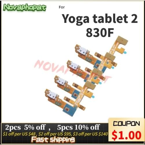 Novaphopat For Lenovo Yoga tablet 2 830F 8.0" Blade2 8 USB Charging Port Connector Dock Charger Connect Flex Cable 5pcs/lot
