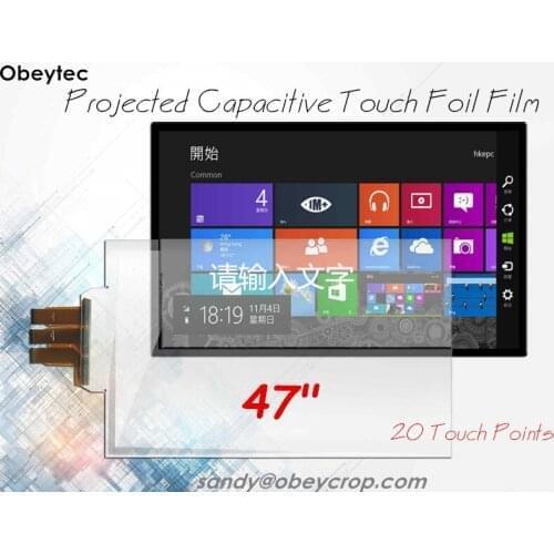 Obeycrop FAST SHIPPING 47" Capacitive Touch Film Foil, Higher Sensitive, 20 Points, Easy Lamination On Glass 3-12 mm