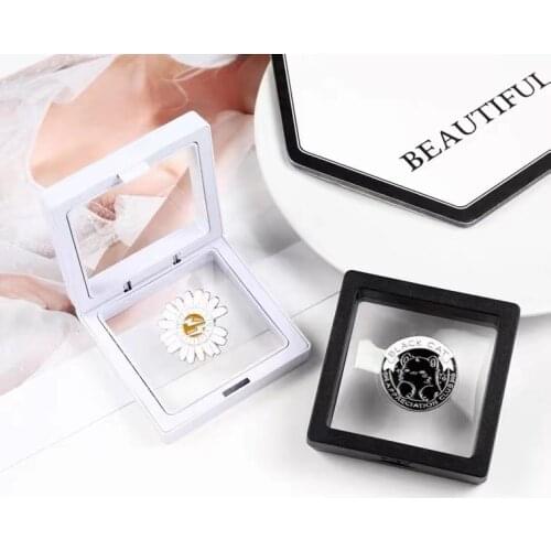 Badge Storage Box Transparent Dust-proof Medal Jewelry Box Large Capacity Brooch Wall Display Frame Pin Gift Box Collection