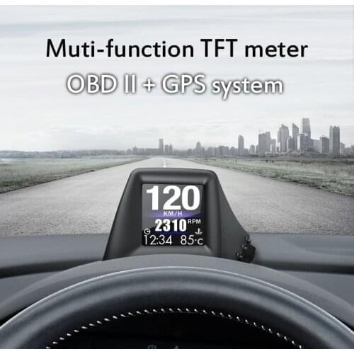 GPS+OBD Dual Head-Up Display System Smart Gauge Driving Stopwatch Speedometer Odometer Digital Meter Alarm System HUD A401