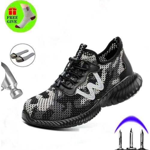 Outdoor Light Men And Women Work Shoes Steel Toe Anti-smashing anti Puncture Safety Shoes 2019 Summer Breathable Deodorant Boots