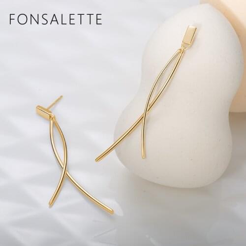 Tassel Dangle Drop Earrings Sterling Silver Elegant Minimalist Fishtail Long Earrings for Women Girls Fashion Dainty Jewelry