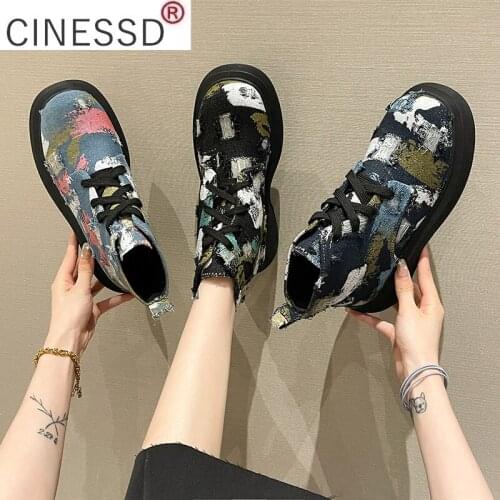Zebra Pattern Platform Boots Women Round Toe Chunky Heel Ankle Boots for Women Lace Up Cross-tied Boots Women 2021