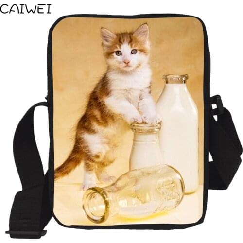 Women Messenger Bags 3D Animal Shoulder Bag Travel Handbags Cute Cat Mini Messenger Bags Children Crossbody Bag for Girls