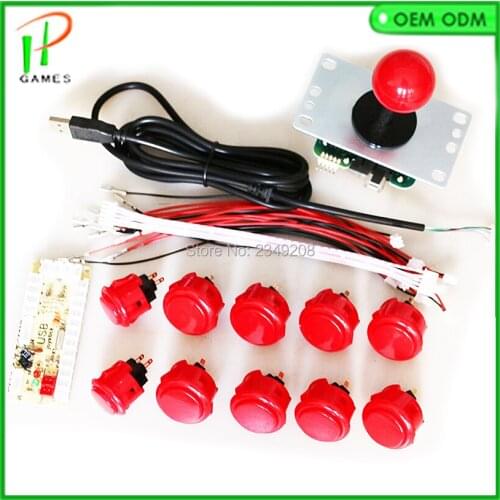 1 Player Arcade DIY Kit Zero Delay USB Encoder with Original Sanwa Joystick 5 Pin Joystick OBSF-30/24 Button