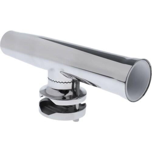 1 Pcs Stainless Steel 1-1/4"to 2" Tournament Clamp On Fishing Rod Holder for Rail