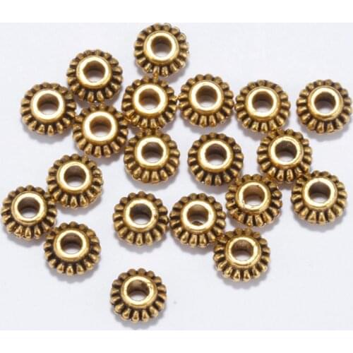 100pcs/lot Wholesale Wheel Gear Spacer Beads 6mm Round Shape Beads For Jewelry Making Bracelet DIY Accessories for Women Men