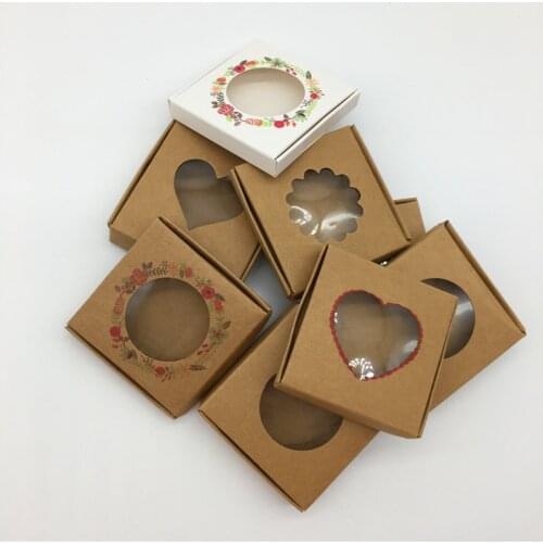 50pcs Craft Kraft Paper Box Packaging Wedding Party Small Gift Candy Favor Package Boxes Event Favor Supplies