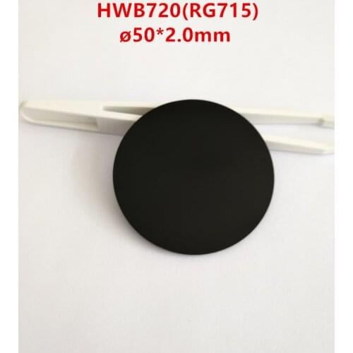 50*2.0Mm Hwb720 Black Optical Glass Hb720 Rg715 Front Cut-Off Infrared High Transmittance
