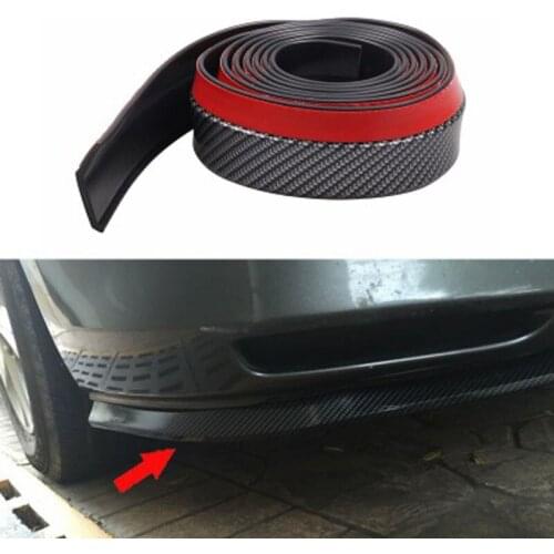 CHIZIYO Soft Black 2.5M Length Exterior Bumper Lip Kit Carbon Fiber Car Crash Bumper Strips