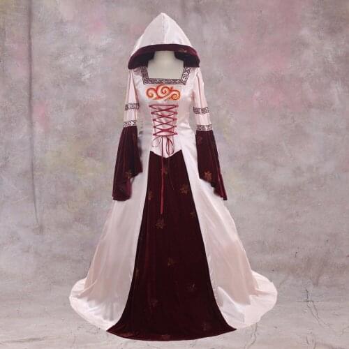 Cosplaydiy Ladies Victorian Aristocrat Ball Gown Vampire Pink Velet Dress Costume Gothic Evening Party Vampire Dress