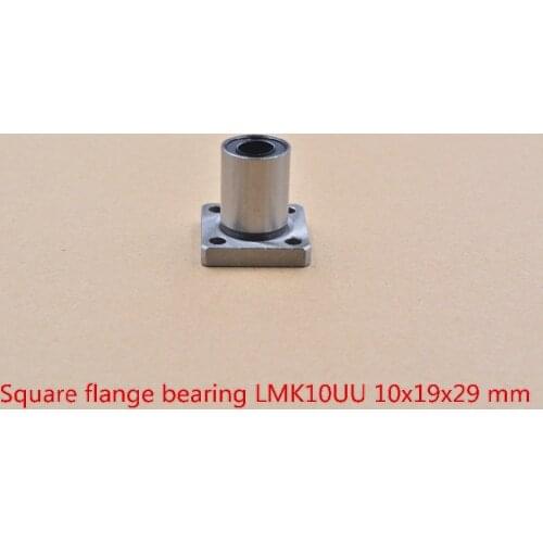 3d printer parts LMK10UU 10mmx19mmx29mm bearing square flange ball bush for rod axis cnc diy 1pcs