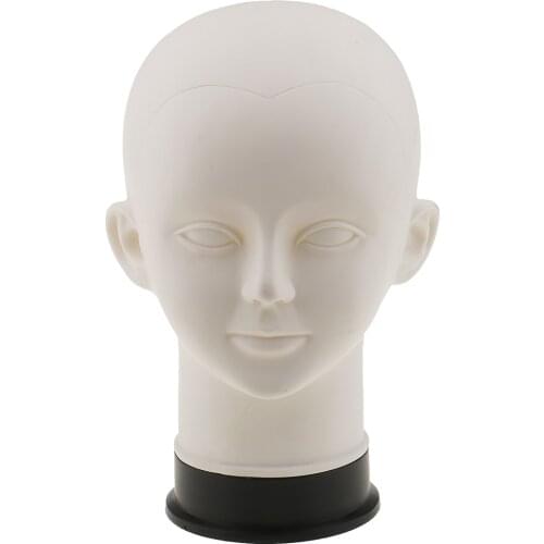 White Cosmetology Mannequin Head Model Kids Child Wig Glasses Scarf Hat Headset Display Stand