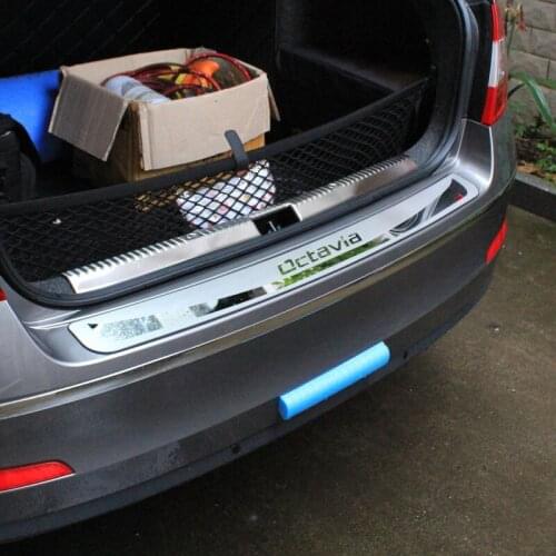 For Skoda Octavia A7 2015-2017 Sedan Car-styling tail door back guard Rear Bumper Trunk Guard Door Sill Plate Car Accessories