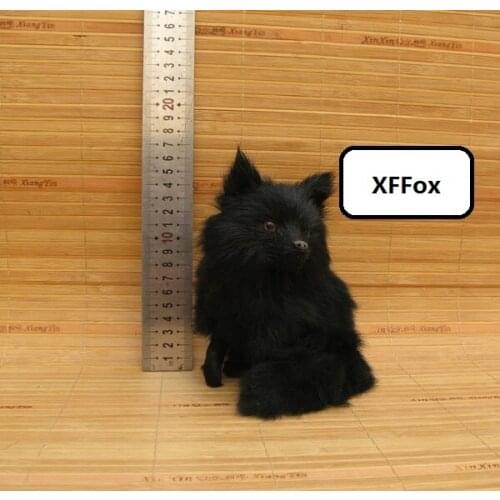 Creative real life black fox model plastic&furs simulation squating fox doll gift about 12x10x15cm xf1758