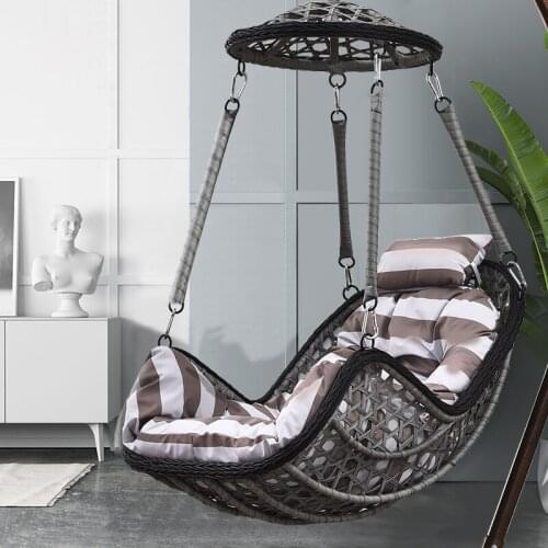 Hammock Rocking Chair Balcony Home Leisure Indoor Sleeping Hanging Basket Rattan Chair Lazy Chlorophytum Cradle Chair Outdoor