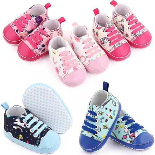 Newborn Baby Girl Shoes 1 Year Fashion Tenis Toddler No-slip Sneakers Infant Footwear for Walking Booties Crib Shoes with Flower