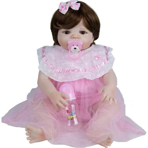 23 Inch Toddler Doll Clearance Full Silicone Body Reborn Baby Dolls Waterproof Newborn Baby For Kids Birthday Gifts Toy