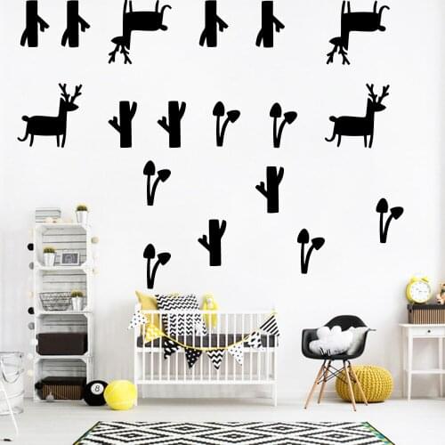 Hot Forest Animals Vinyl Wall Sticker Removable Wall Decor For Kids Room Decoration Sticker Murals Wall Decals