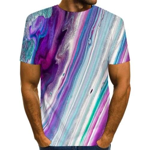UNEY Purple Striped Shirt For Men US Size T Shirt Lines Tees 3D Print Tee Shirt Graphic Short Sleeve