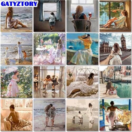 Painting By Numbers DIY Pictures By Number Woman Kits Canvas Painting By Numbers Hand Painted Paintings Art Gift Home Decor