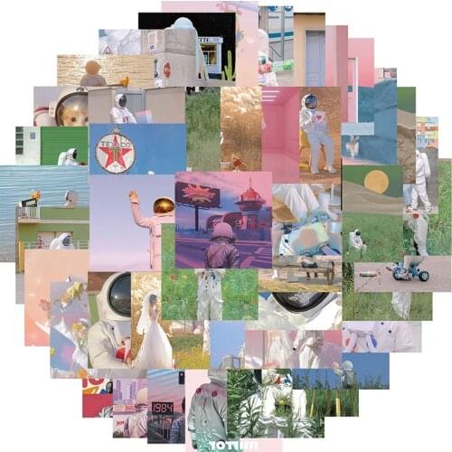 48PCS Astronaut Space Cartoon Stickers Skateboard Fridge Phone Guitar Motorcycle Laptop Luggage Classic Joke Graffiti Stickers