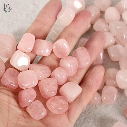 Natural Rose Quartz Tumbled Stone Healing Reiki Crystal Chakra Home Decor Garden Flower Decorative Irregular Stone