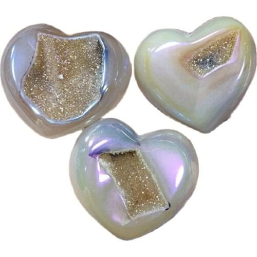 Natural geode crafts crystals healing stones aura druzy agate moon cluster for Home Decoration