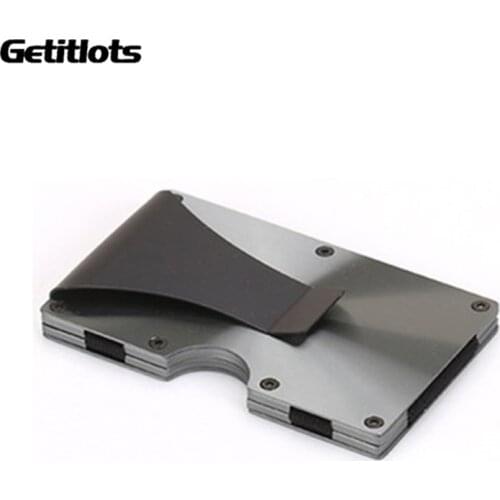 New Automatic Card Case Creative Mechanical Business ID Card Box Portable Credit Card Case Metal Rfid Blocking Wallet Money Clip