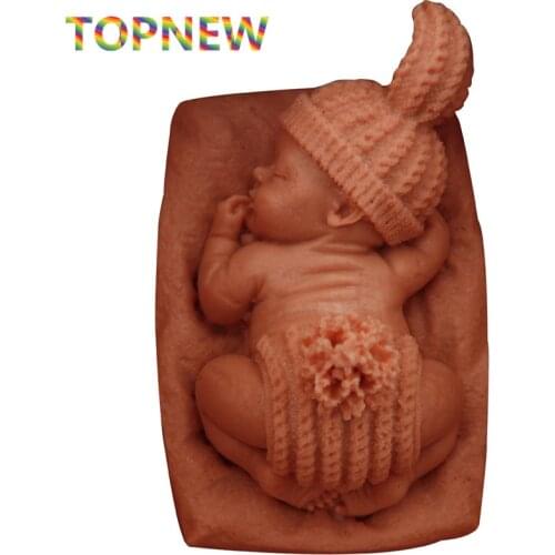 NEW arrrived baby Sleeping soap moldBaby Shaped chocolate Cake Decoration tools Fondant Cake 3D Silicone Mould Food Grade