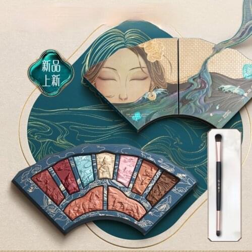 Peony Moon Relief Makeup Palette Luoshen Fu/Highlight Blush Multi-Functional Carved Eye Shadow Makeup Palette
