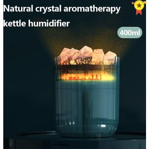 Portable Air Humidifier Crystal Stone Aromatheraphy USB Wireless Aroma Essential Oil Diffuser Soft Light Cool Mist Air Purifier