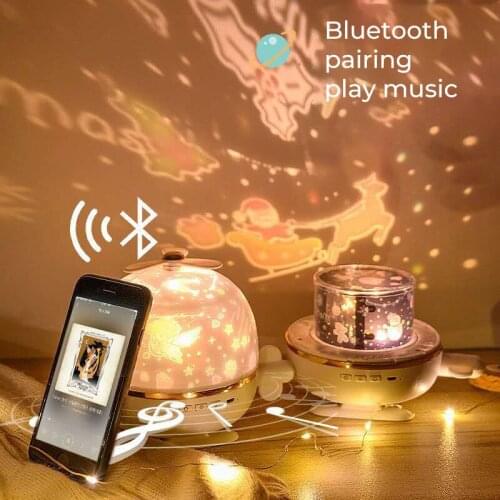 Muticolor Galaxy Starry Sky Angel Projector Lamp Usb Charged Bluetooth Music Led Night Light Atmospher Bedroom Beside Lamp